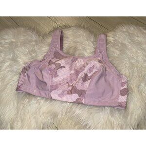 Glamorise 1166 Custom Control Wire Free Firm Support Sports Bra 38C Camo Pink